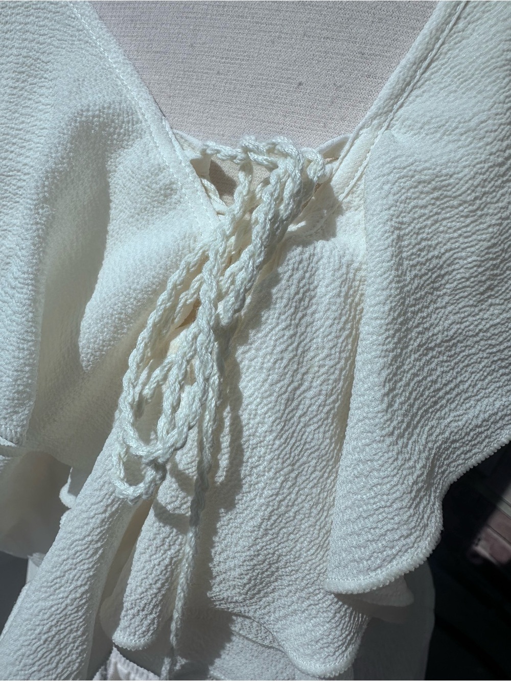 Chelsea & Violet White Ruffled Lace-Up Maxi Dress - Picture 6 of 7